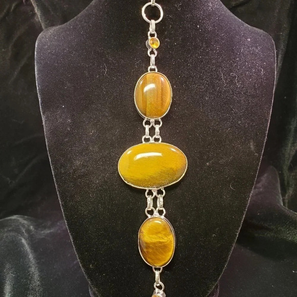 0111. Beautiful! 😍 Solid Sterling Silver and Lucious Tiger Eye for your Wrist! - Picture 1 of 14